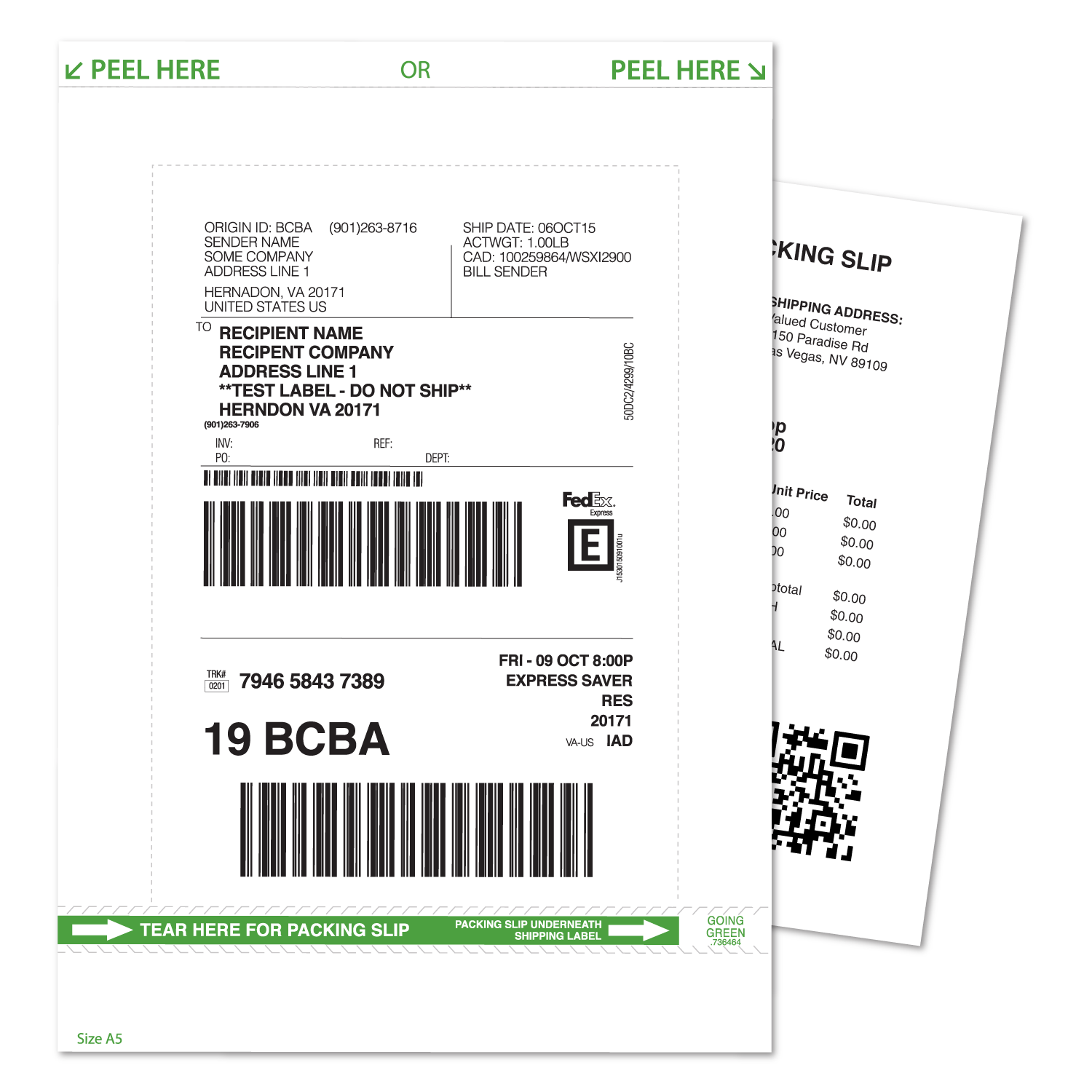 Two-Sided Shipping Labels (2SS) - My One Stop