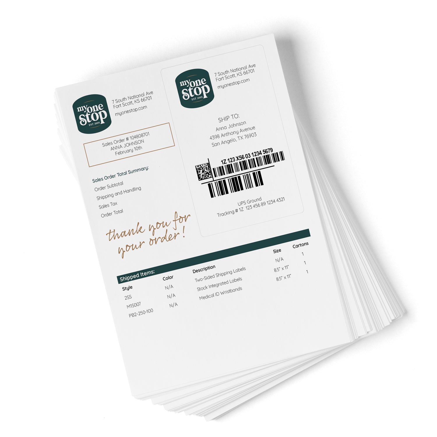 Stock Integrated Labels