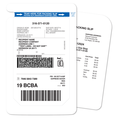 Two-Sided Shipping Labels (2SS) - My One Stop