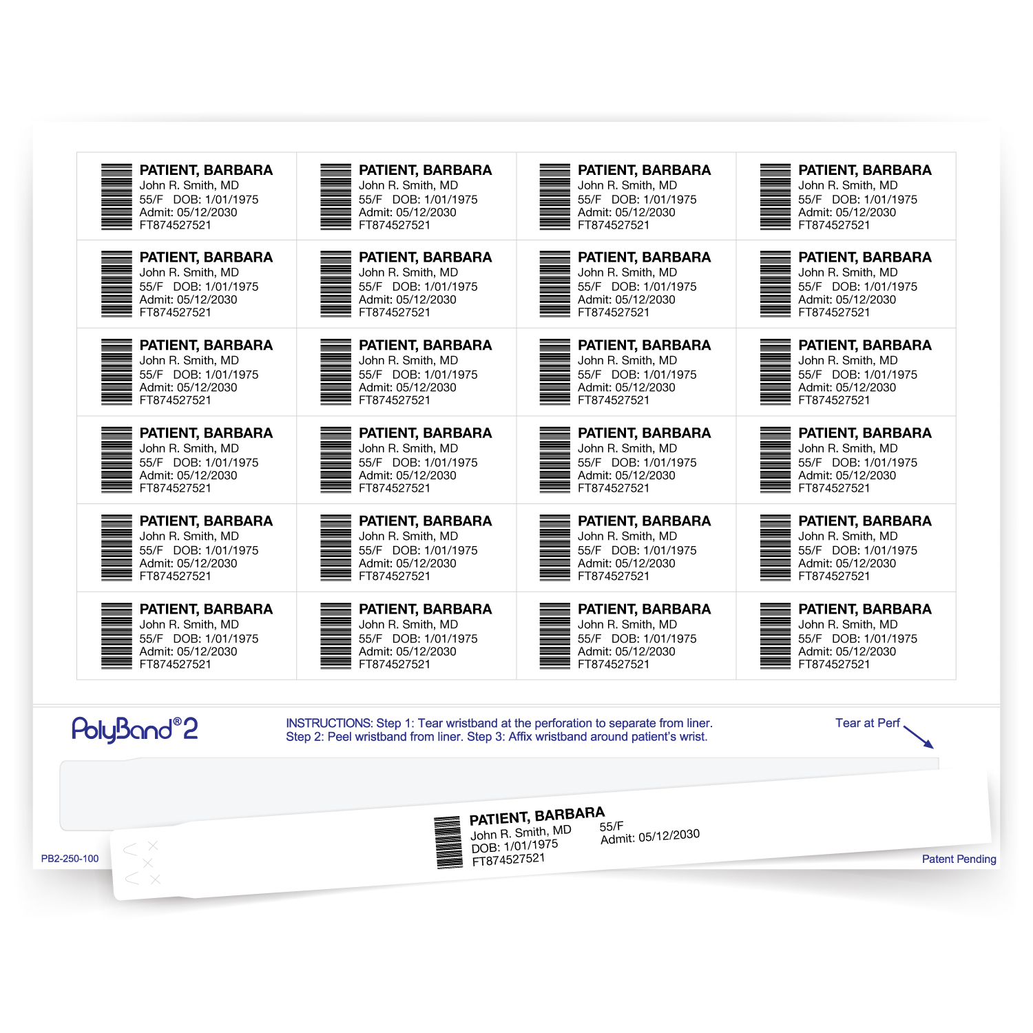 Stock Medical ID Wristbands